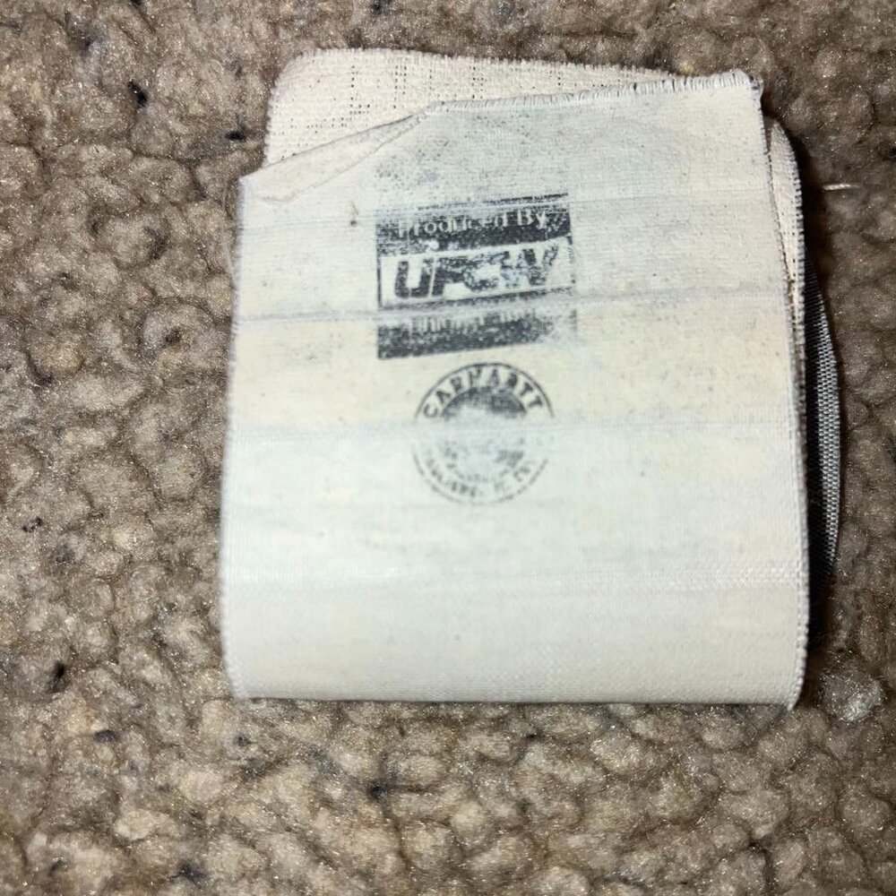 Vintage Carhartt Sherpa Lined Gray Green Canvas Vest V13 with Slit Pockets XL - Picture 7 of 10